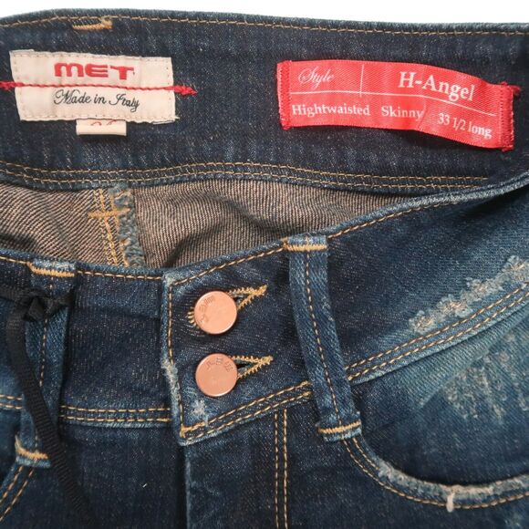 Met in Jeans Women's Angel High-Waisted Low Rise Destroyed Skinny Jeans 24 NWT - Picture 5 of 9